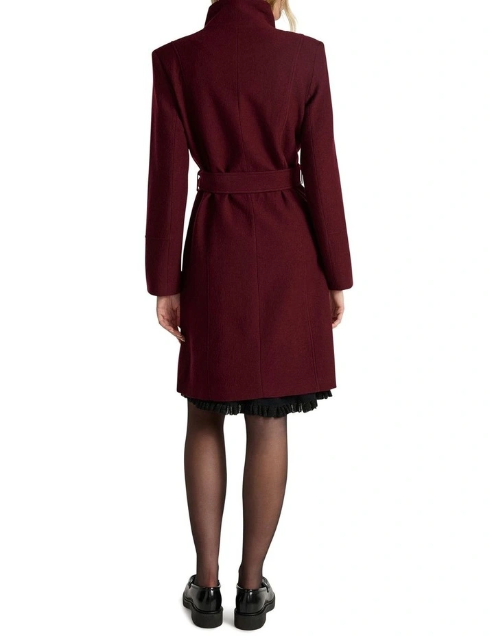 Francesca Felted Wool Coat in Ruby Port image 5