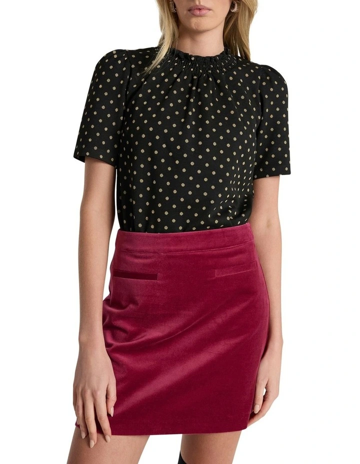 Shelby Spot Top in Black Multi image 1
