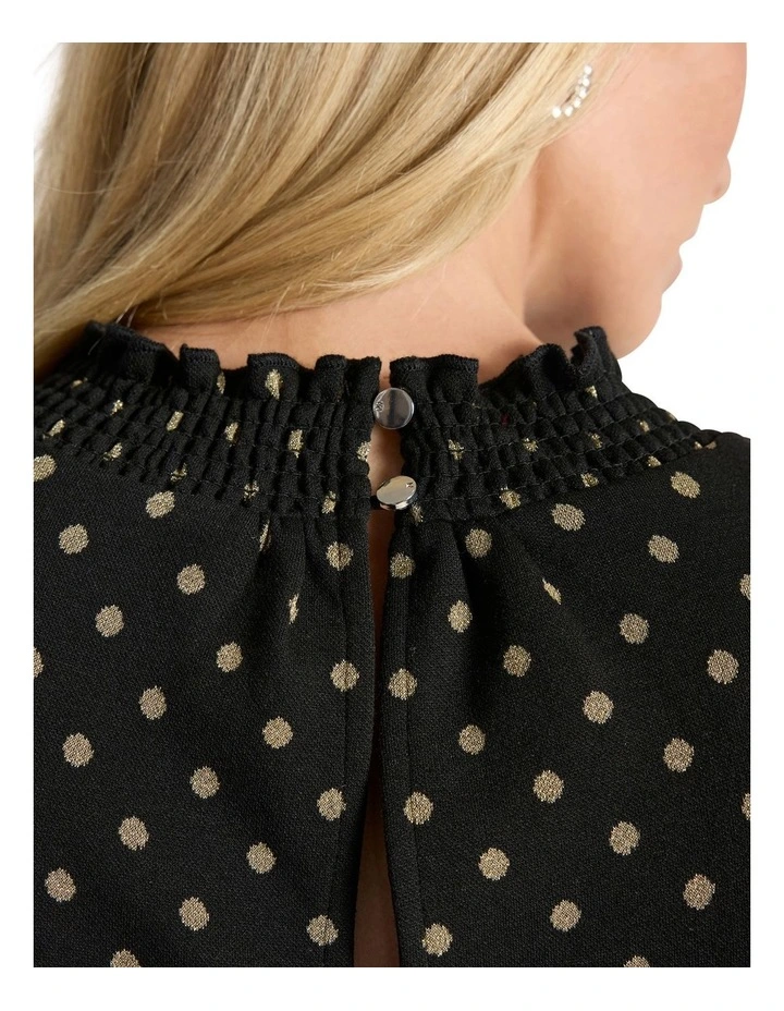 Shelby Spot Top in Black Multi image 3