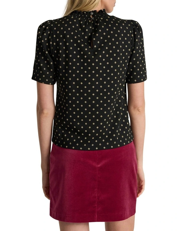 Shelby Spot Top in Black Multi image 4