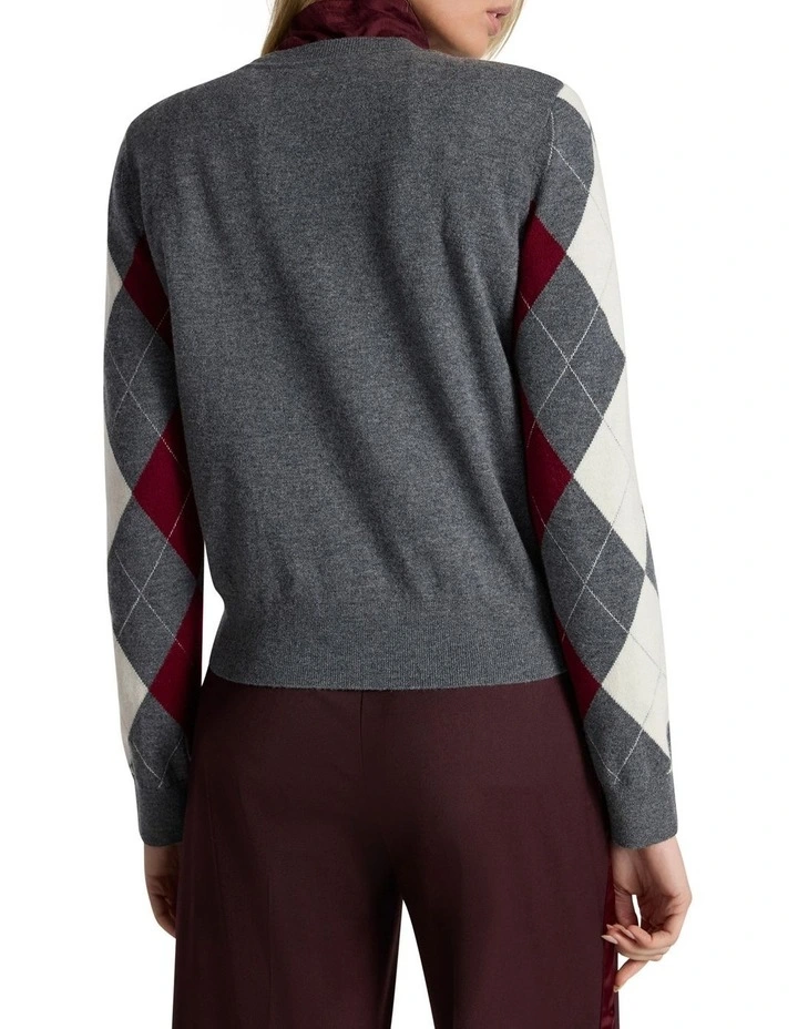 Alison Argyle Merino Knit in Grey Multi image 4