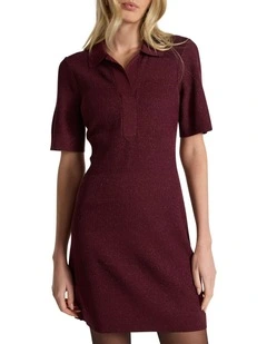 New York Minute Knit Dress in Ruby Port