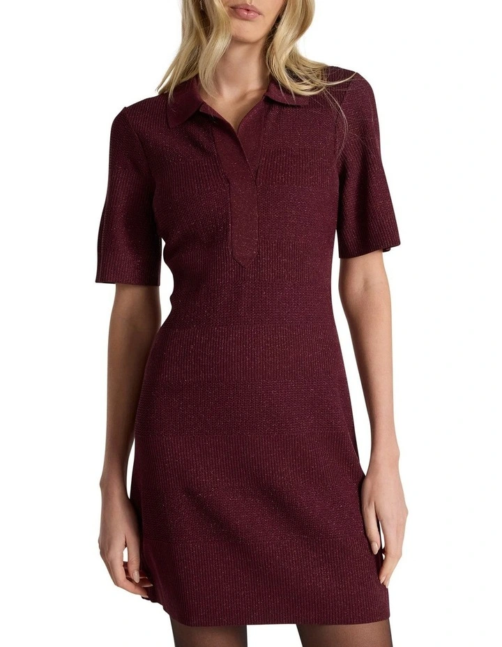 New York Minute Knit Dress in Ruby Port image 1