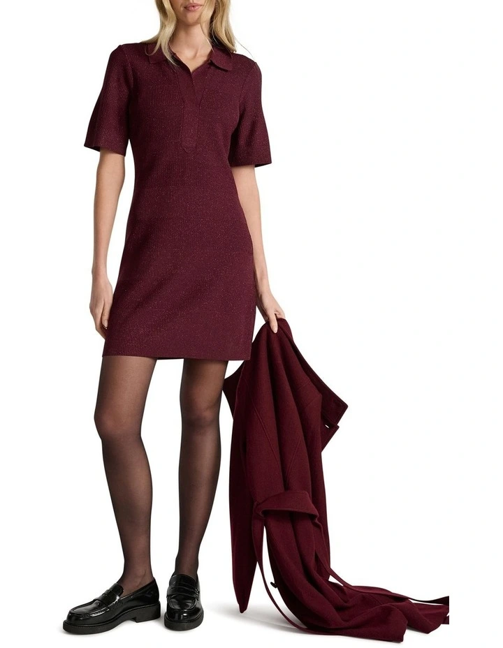 New York Minute Knit Dress in Ruby Port image 2