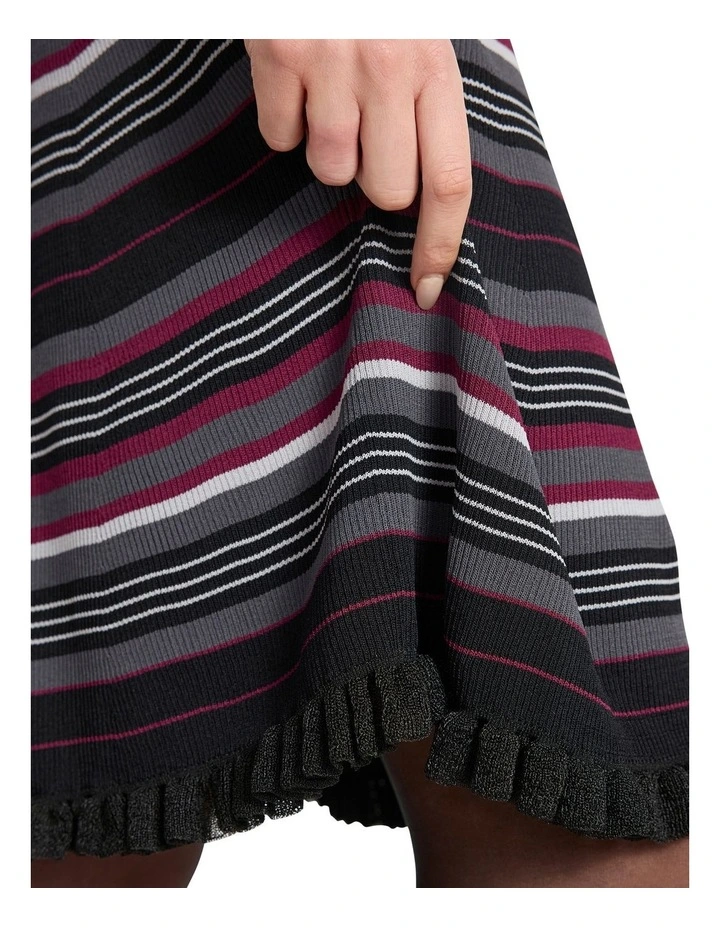 Secret Agent Knit Dress in Black Stripe image 3