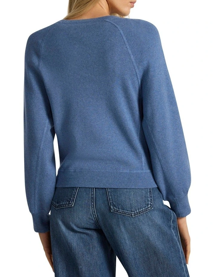 Sammie Cotton Cashmere Knit in Denim Blue image 4