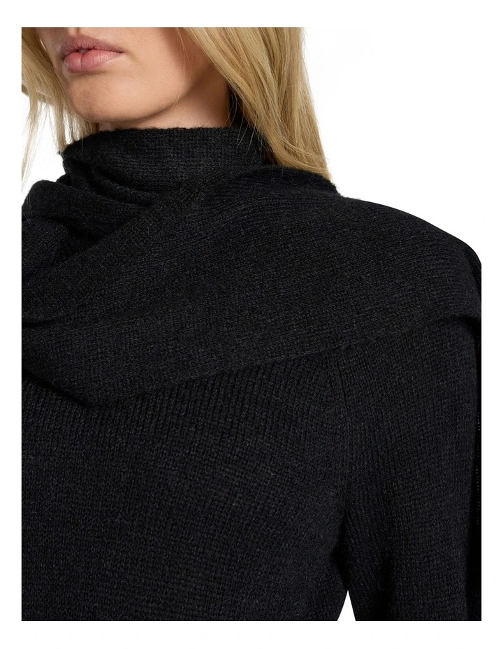Tina Pussy Bow Knit in Black image 3