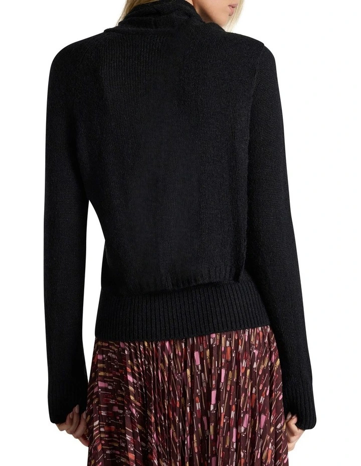 Tina Pussy Bow Knit in Black image 5