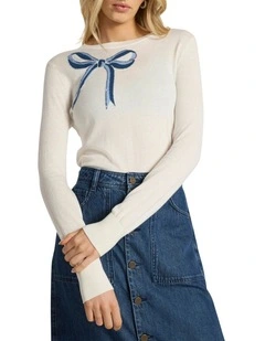 Off We Bow Csc Knit in Ivory