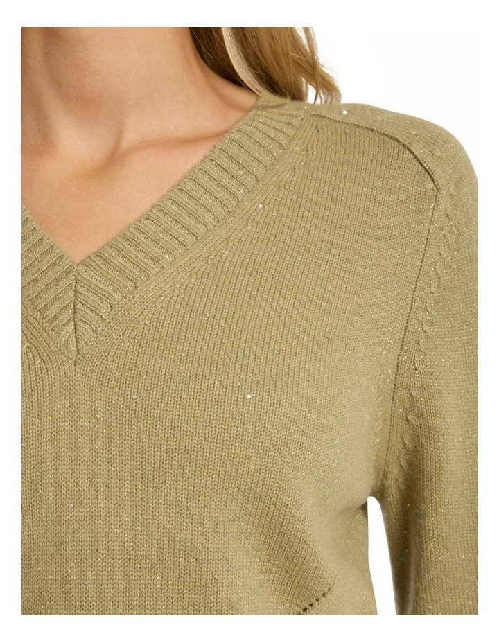 Superstar Sequin Knit in Khaki image 3
