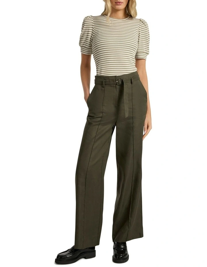 Ashley Wide Leg Pant in Dark Khaki image 1