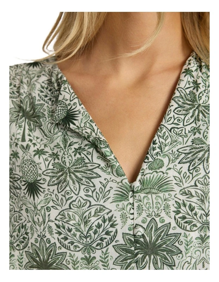Holiday In The Sun Blouse in Khaki Multi image 3