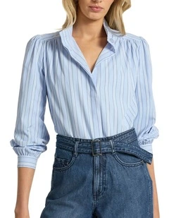 Marjorie Stripe Shirt in Blue Stripe