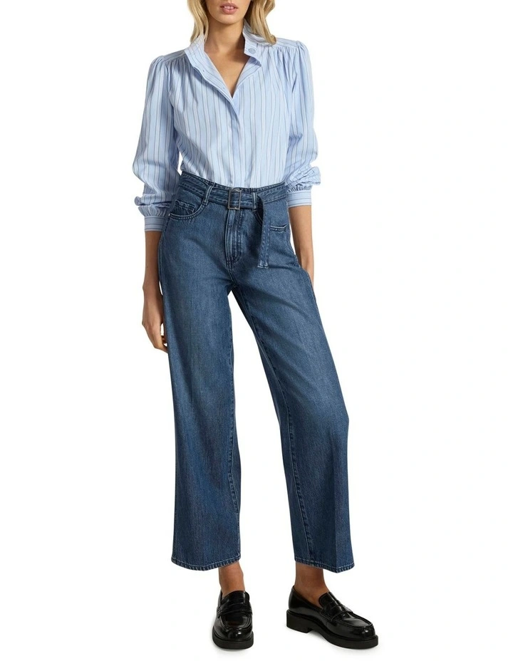Marjorie Stripe Shirt in Blue Stripe image 2