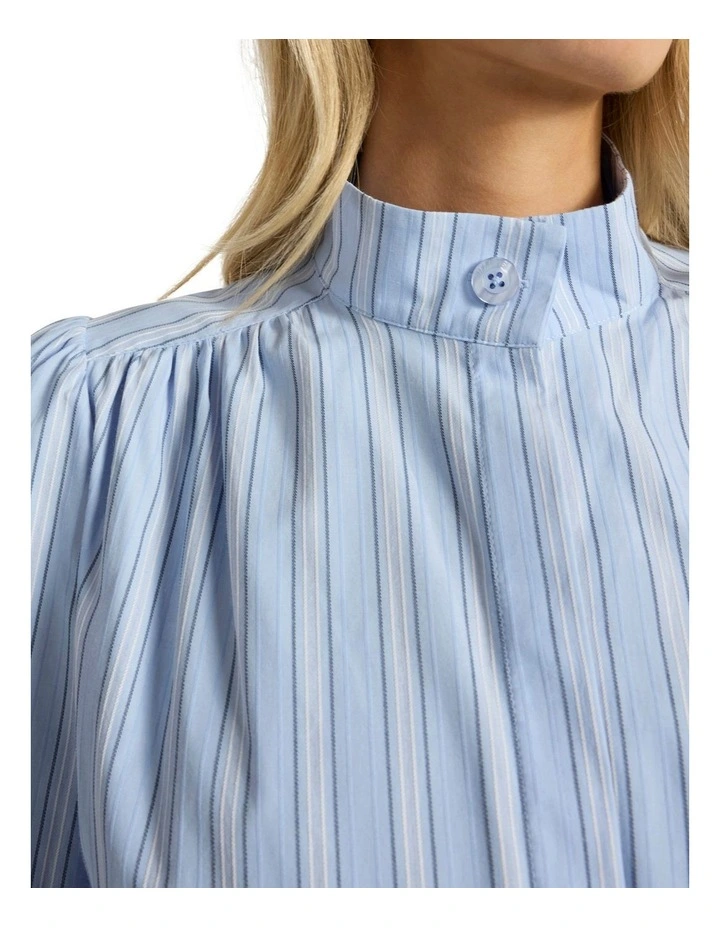 Marjorie Stripe Shirt in Blue Stripe image 3