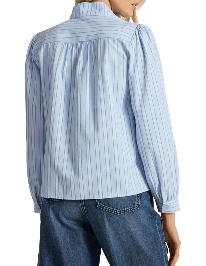 Marjorie Stripe Shirt in Blue Stripe image 5