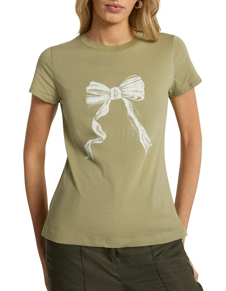 All Tied Up Tee in Khaki image 1