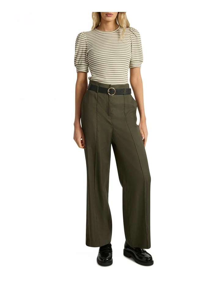 Maybe Tomorrow Stripe Tee in Khaki Stripe image 2