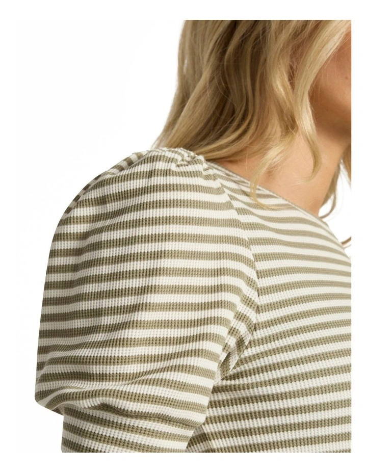 Maybe Tomorrow Stripe Tee in Khaki Stripe image 3