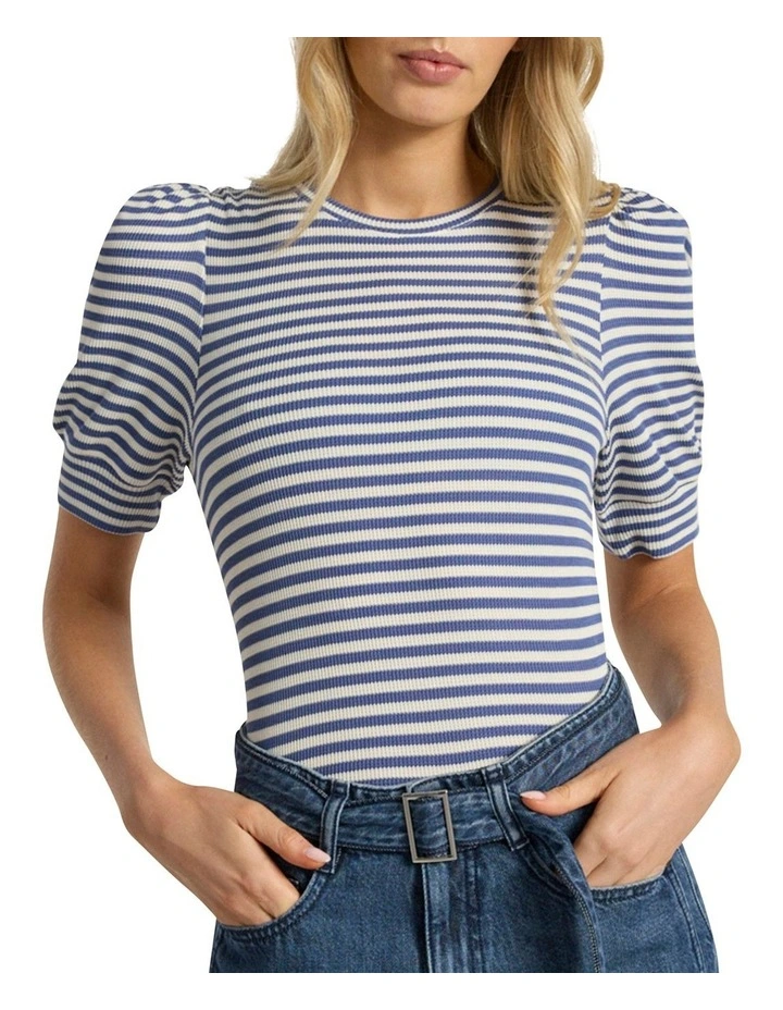 Maybe Tomorrow Stripe Tee in Blue Stripe image 1