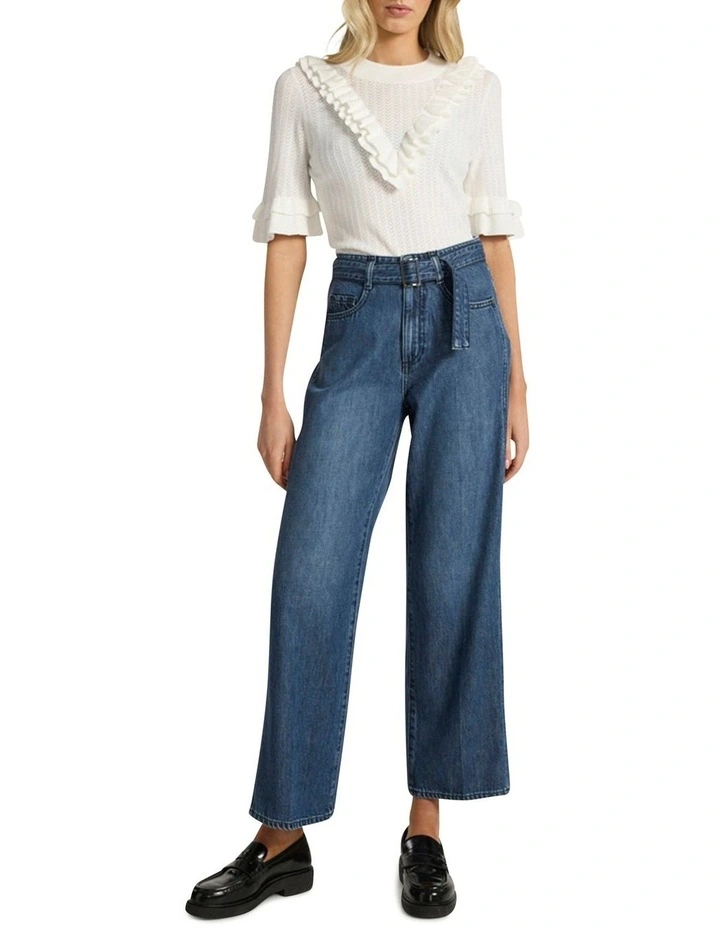 Olsen Ruffle Knit in Ivory image 2