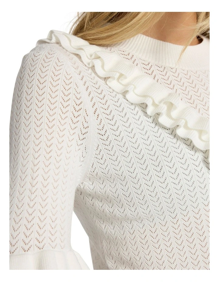 Olsen Ruffle Knit in Ivory image 3