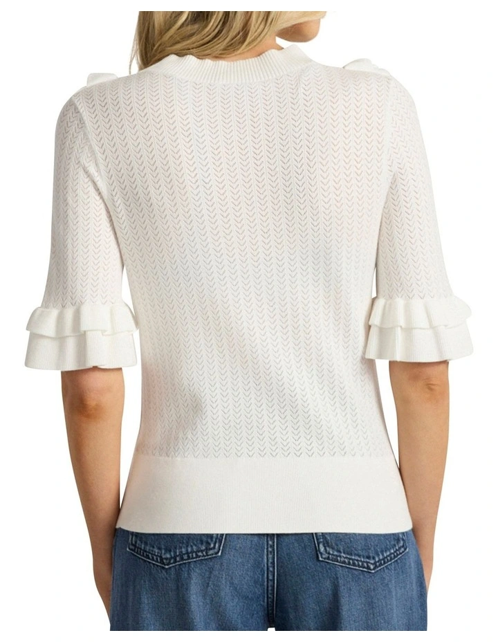 Olsen Ruffle Knit in Ivory image 4