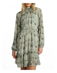 Holiday In The Sun Dress in Khaki Multi