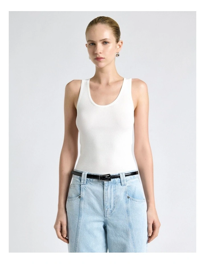 Scoop Neck Ribbed Knit Tank image 3