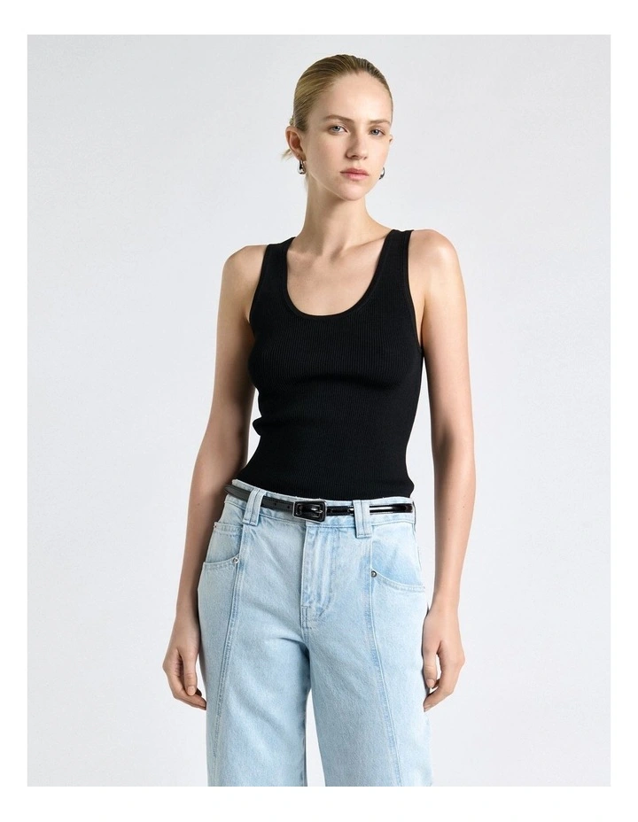 Scoop Neck Ribbed Knit Tank image 3