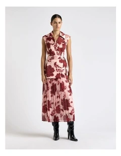 Amour Floral Pleated Madi Dress in Pink