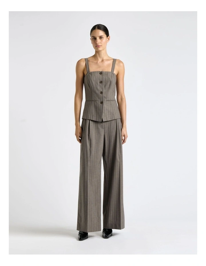 European Stripe Waistcoat in Grey image 1