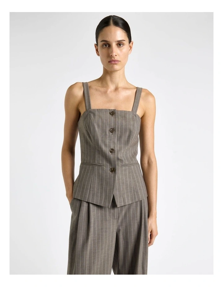 European Stripe Waistcoat in Grey image 3
