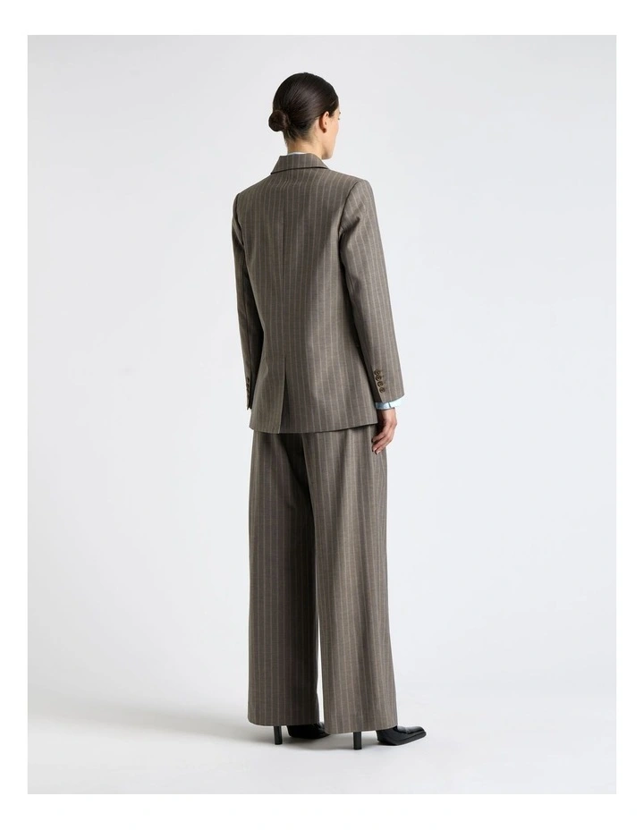 European Stripe Double Breasted Blazer in Grey image 2