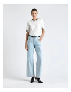 Knitted Tee with Contrast Tipping