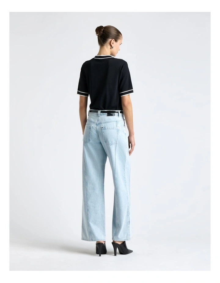 Knitted Tee with Contrast Tipping image 2