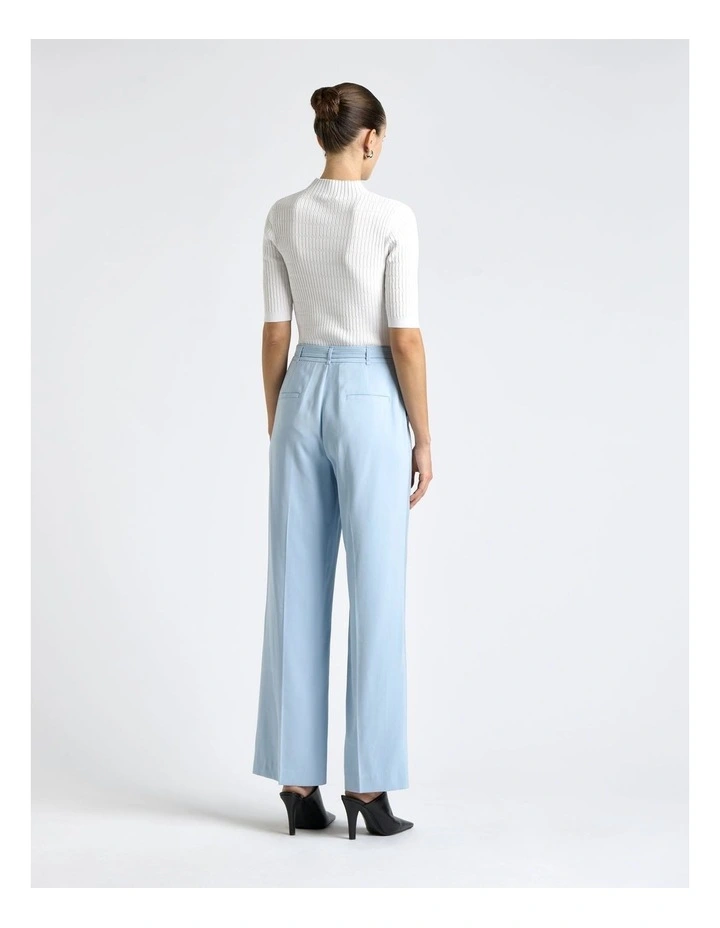 Textured Elbow Sleeve Funnel Neck Knit image 2