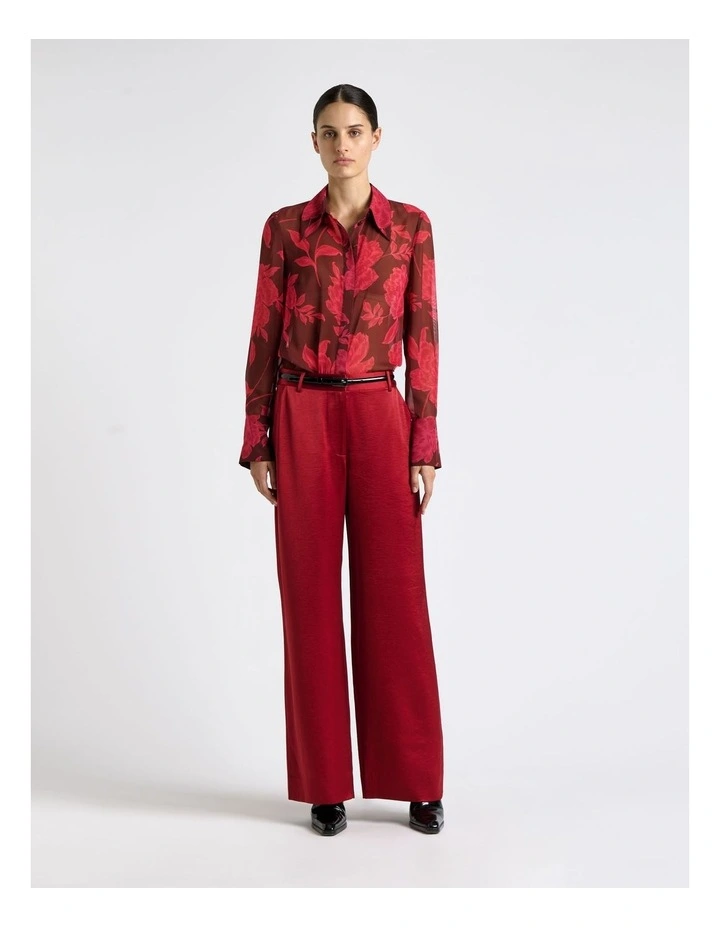 Amour Floral Chiffon Shirt in Pink image 1