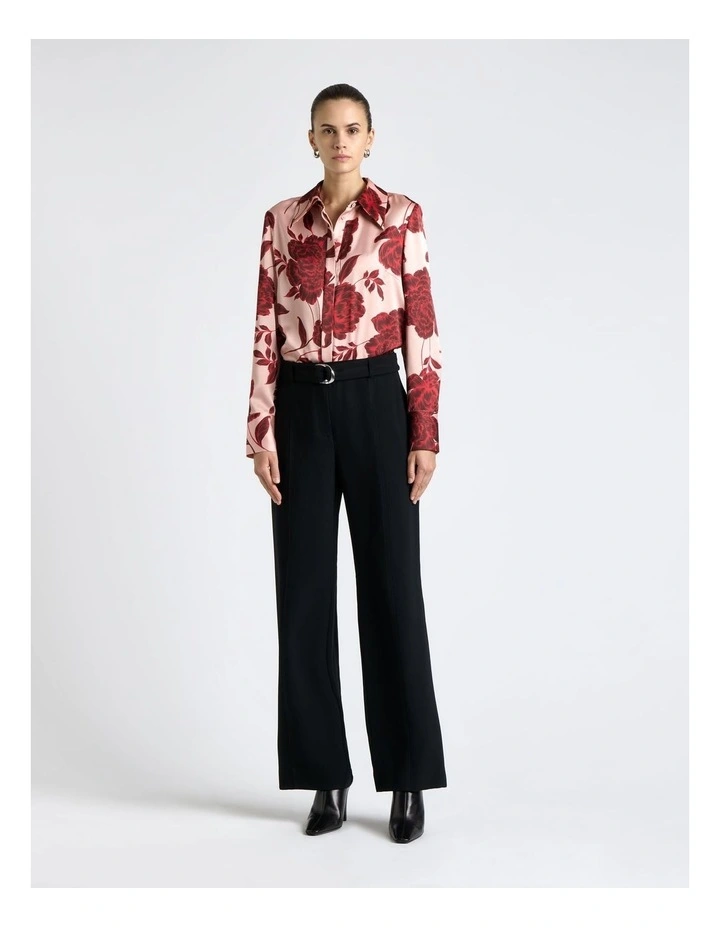 Amour Floral Pleat Back Shirt in Pink image 1