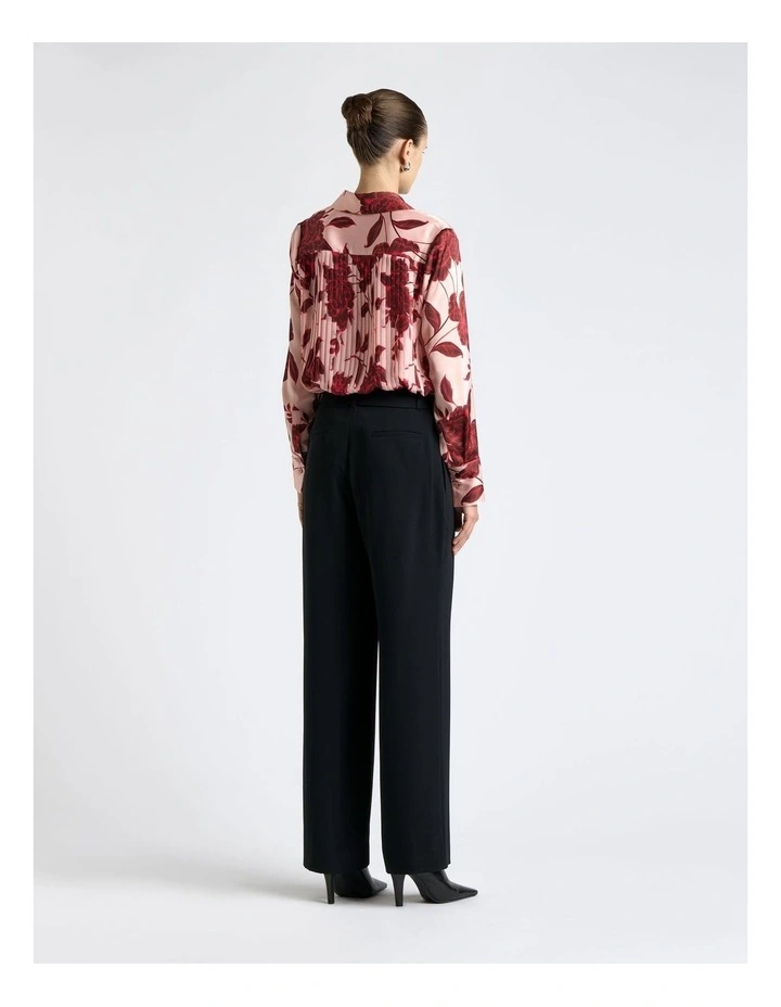 Amour Floral Pleat Back Shirt in Pink image 2