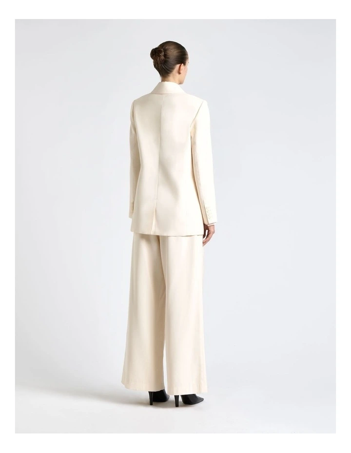 Viscose Twill Double Breasted Blazer in Cream image 2