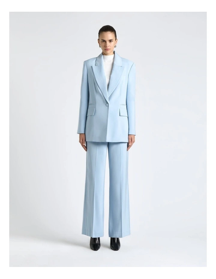 Viscose Twill Topstitched Blazer in Pale Blue image 1