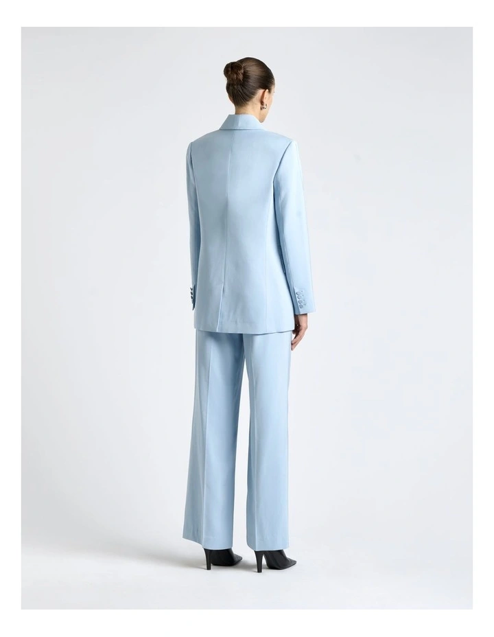 Viscose Twill Topstitched Blazer in Pale Blue image 2