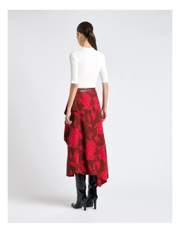 Amour Floral Waterfall Midi Skirt in Pink image 2