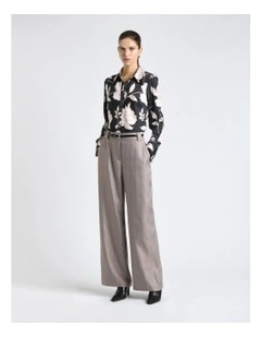 Rose Satin Shirt in Black
