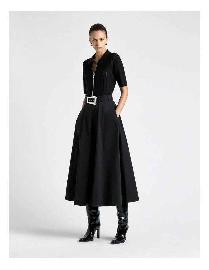 Good Earth Cotton Midi Circle Skirt in Black image 1