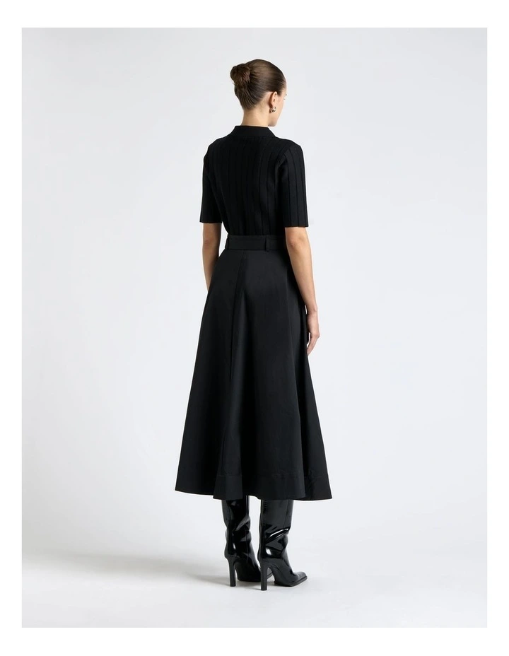 Good Earth Cotton Midi Circle Skirt in Black image 2