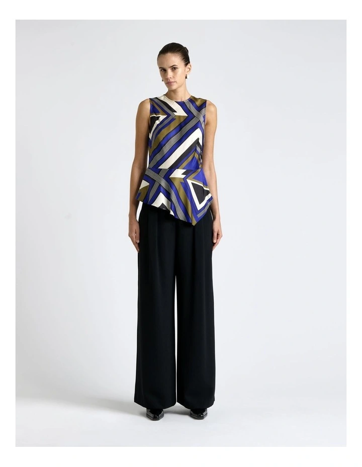 Cobalt Tile Peplum Top in Blue image 1
