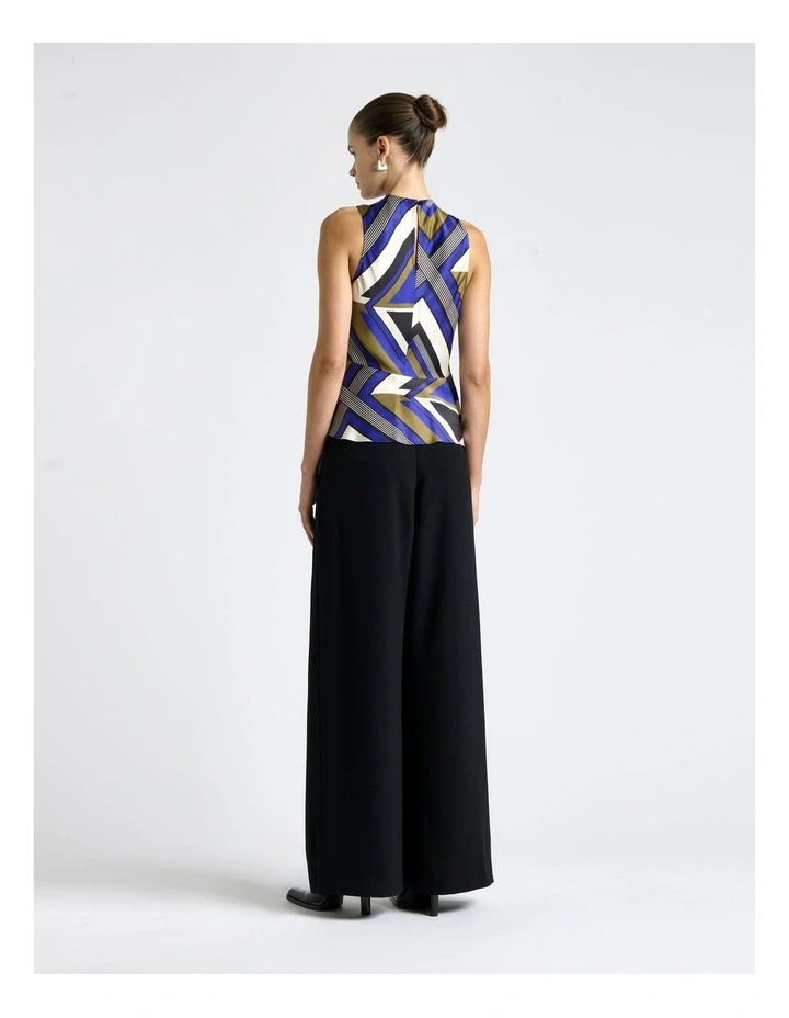 Cobalt Tile Peplum Top in Blue image 2