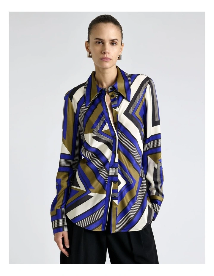 Cobalt Tile Shirt in Blue image 3
